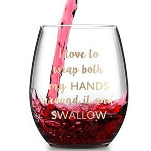 Stemless Wine Glass Humorous NEW in Original Packaging